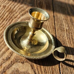 Vintage Solid Brass Candlestick Holder